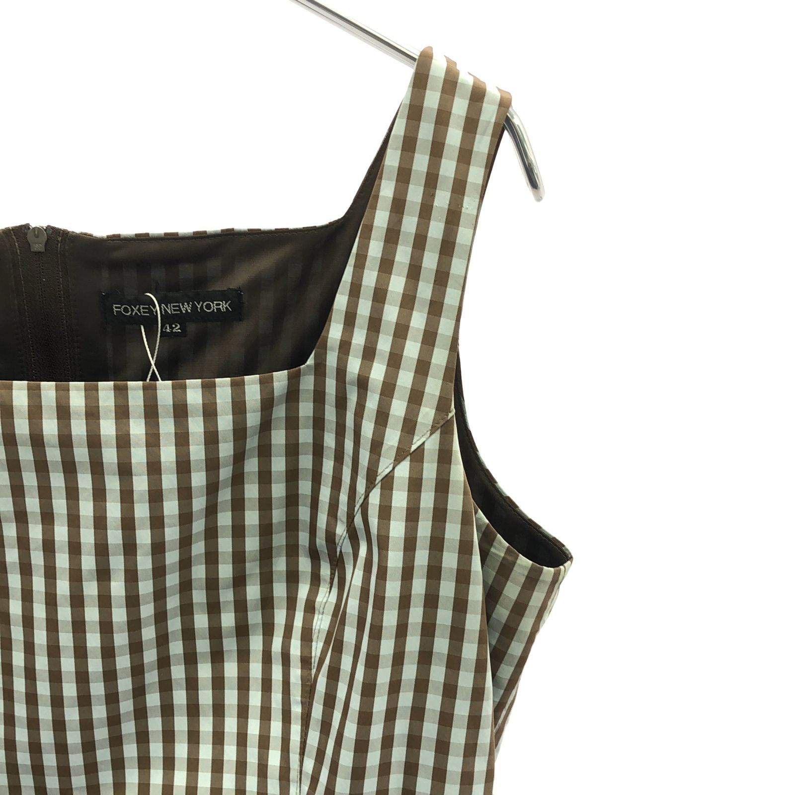 FOXEY NEW YORK ワンピース ギンガムチェック ノースリーブ フォクシー ニューヨーク FOXEY NEW YORK ワンピース