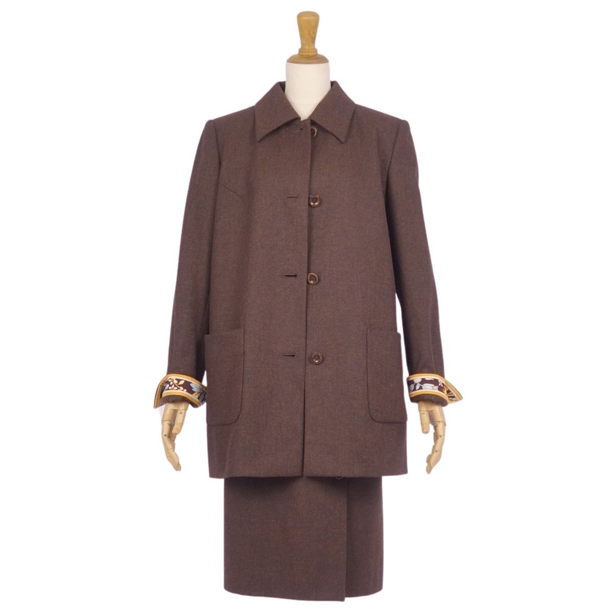 美品 レオナール LEONARD FASHION セットアップ スーツ テーラー 