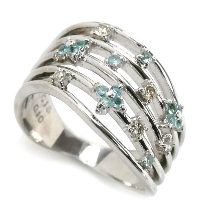 K18WG ホワイトゴールド リング・指輪 パライバトルマリン0.15ct