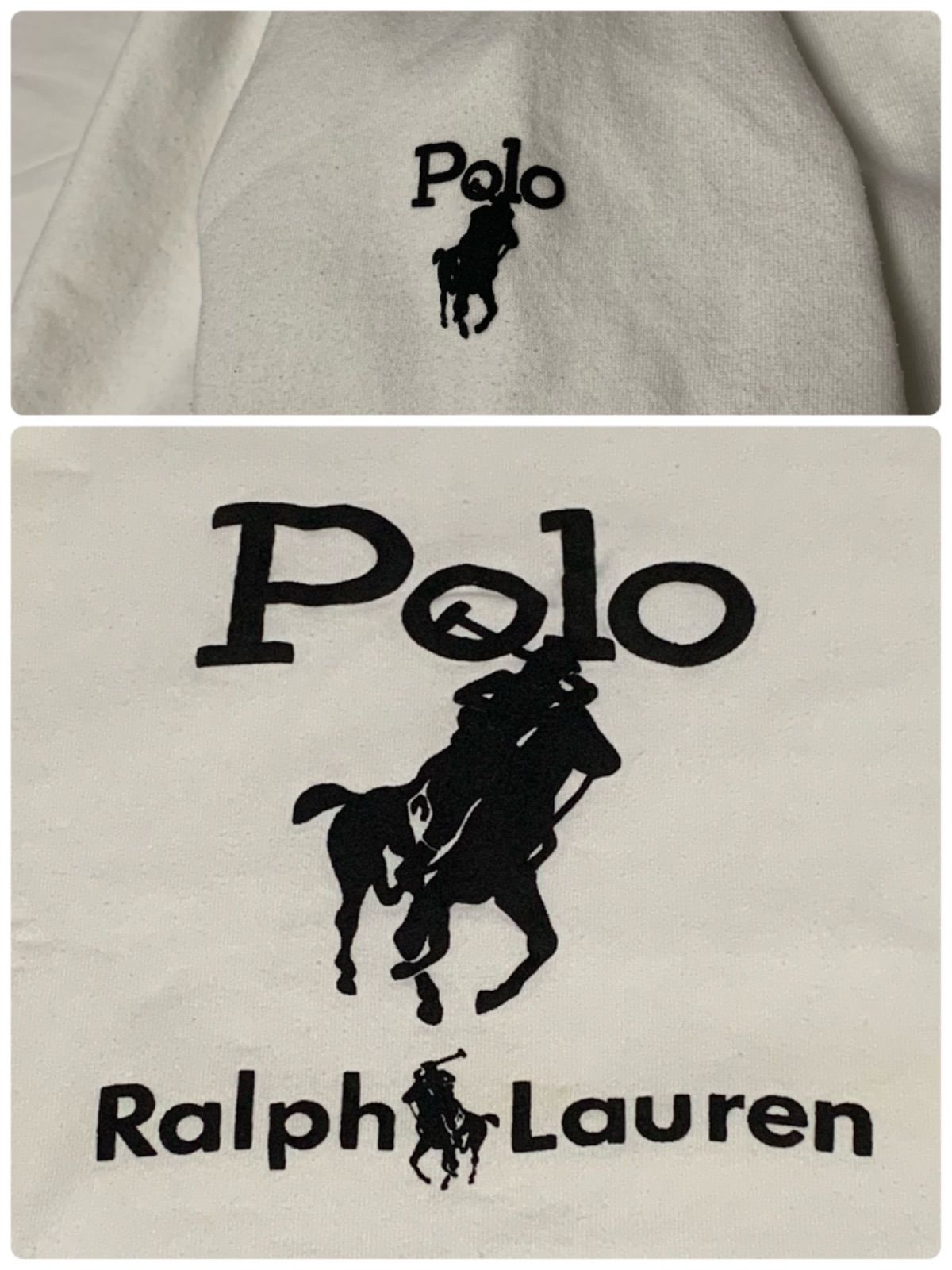 90s Fruit Of The Loom “Bootleg Ralph Lauren” Crew Neck Sweat Shirt フルーツオブザルーム クルーネックスウェット 長袖 ホワイト XLサイズ 米国製 USA製 ラルフローレン ブートレグ