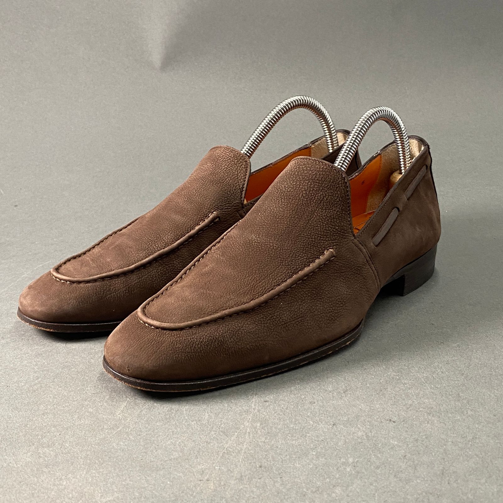 SANTONI スウェード サントーニ茶色ブラウンローファーサイズ6 SANTONI スウェード サントーニ茶色ブラウンローファーサイズ6