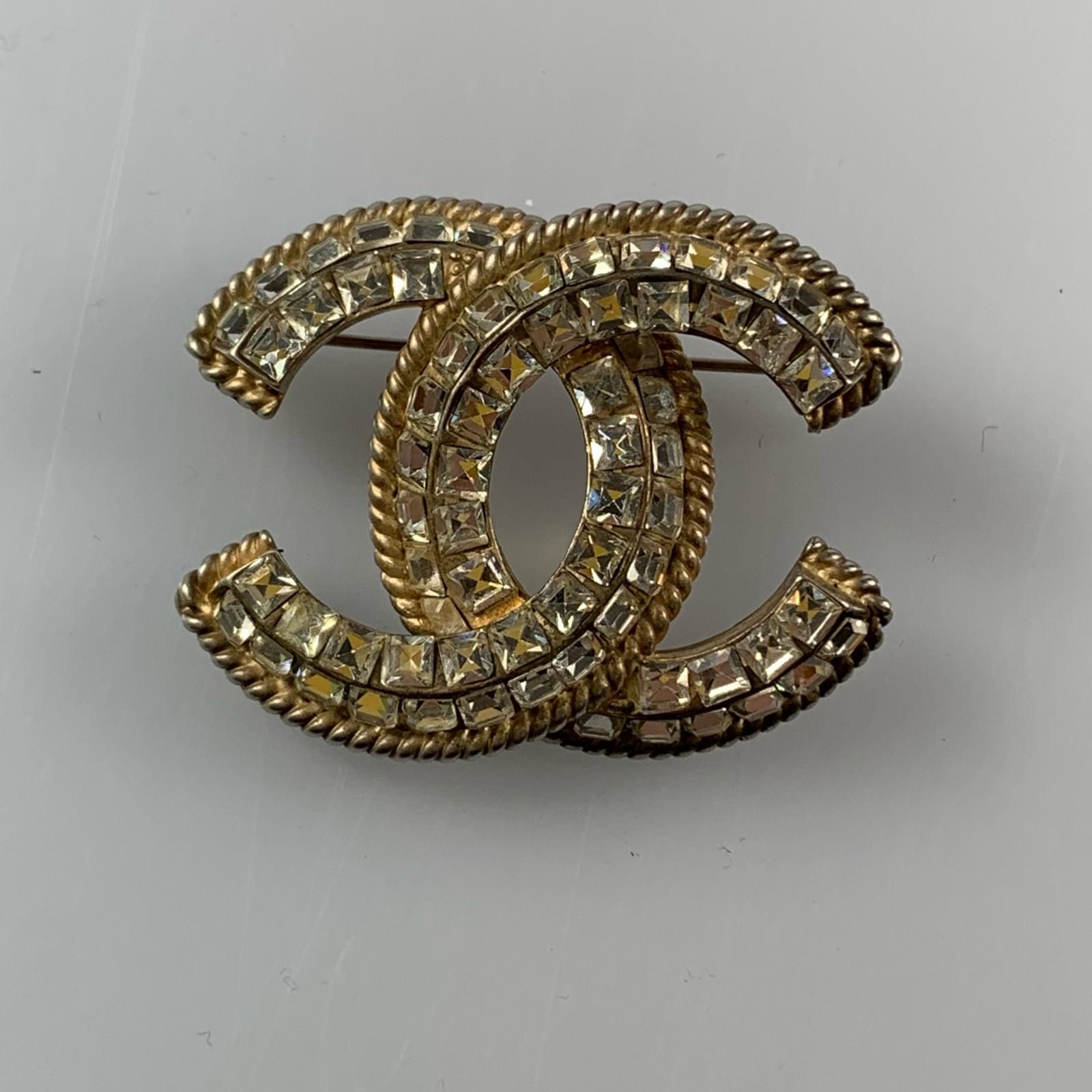 姫路東店】 中古 CHANEL | シャネル ブローチ ラインストーン付きココ  