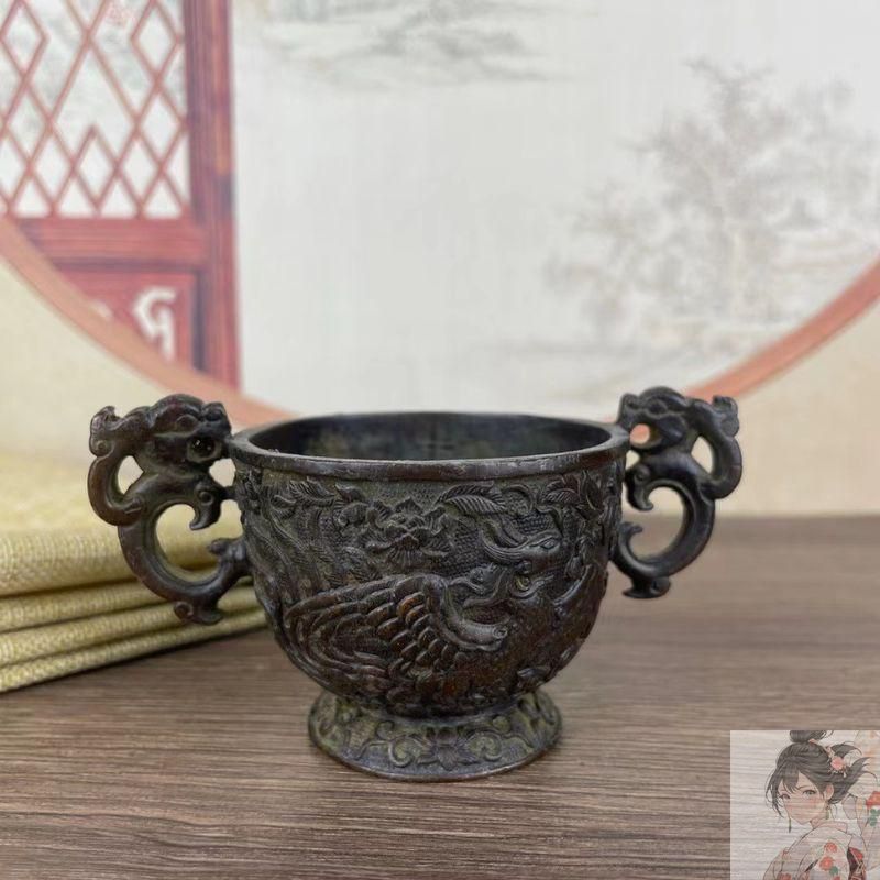 香炉 睚眦 辟邪 龍 銅 彫刻 置物 開運 風水 美術 インテリア アンティーク 新品未使用】香炉 龍 鳳凰 置物 オブジェ 竜 ドラゴン 不死鳥 火