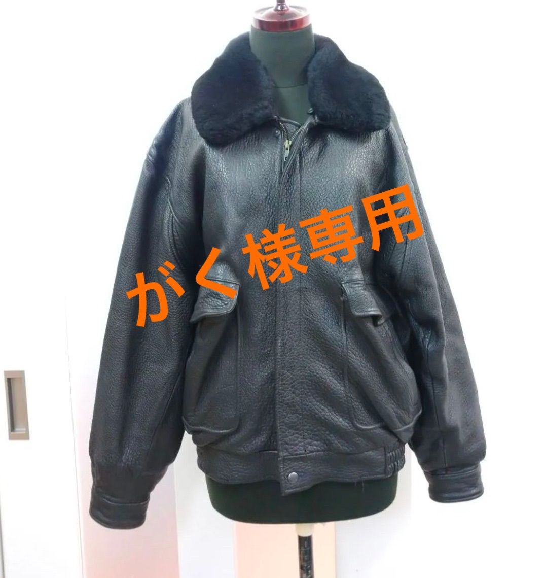 Polo Club 黒 レザーコート Z◇24 POLO Club レザージャケット ブルゾン 黒 ボア付き Men's