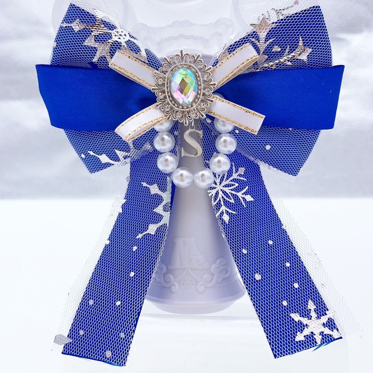 キンブレリボン ペンライトリボン 雪チュール 青 ☆ハンドメイド