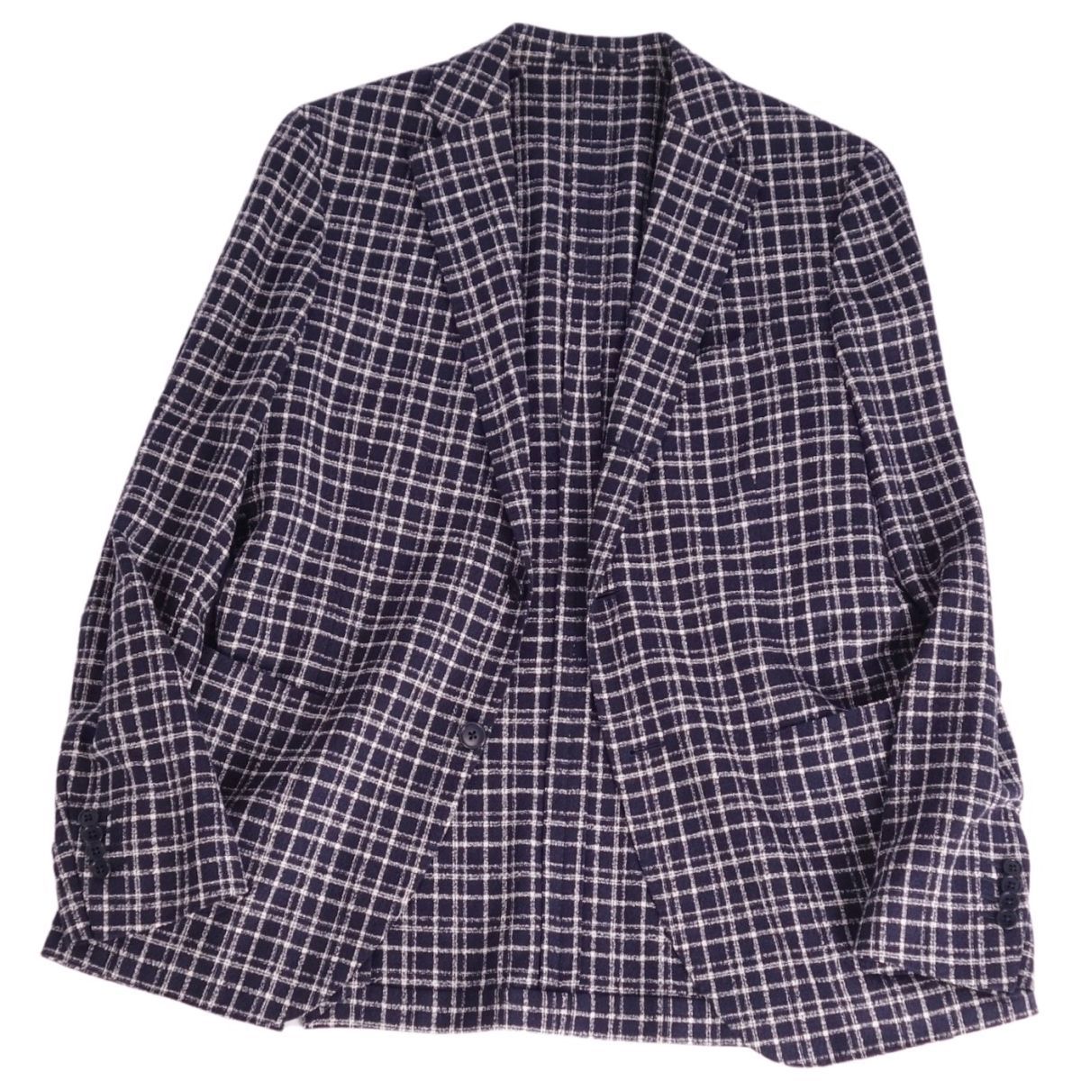 極美品 ラルディーニ LARDINI ジャケット テーラード チェック ウール 