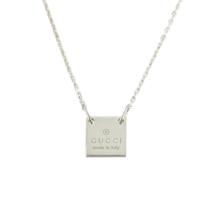 グッチ GUCCI ネックレス Sv プレート スクエア ペンダント rsa【中古