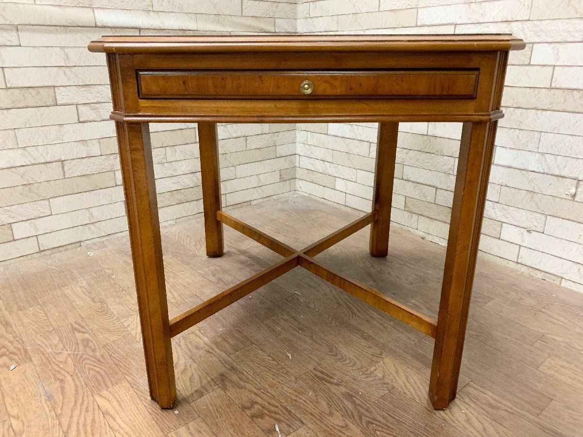 ドレクセルヘリテイジ DREXEL HERITAGE サイドテーブル ナイトテーブル 木製 クラシック ヴィンテージ 補助天板付き B 畑1099