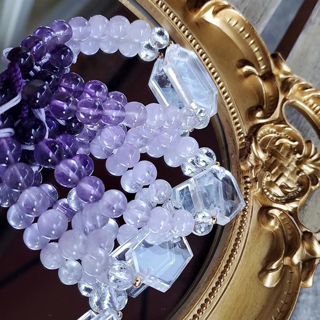 3A]エンジェルラダークォーツブレスレット（約16.5mm玉・鑑別書付