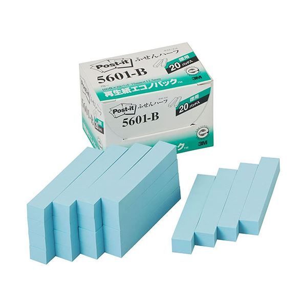 5個セット 3M Post-it ポストイット 再生紙エコノパック ふせんハーフ 3M-5601-BX5