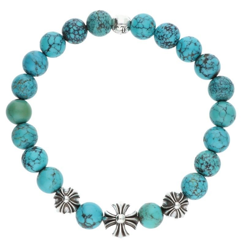 クロムハーツ 8mm BEAD BEAD13 8mmターコイズビーズブレスレット メンズ