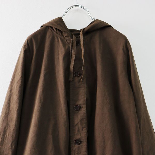 定価3.4万 2020AW nest Robe ネストローブ コットンリネン近江晒マウンテンパーカ F/ブラウン アウター  ジャケット【2400013437776】