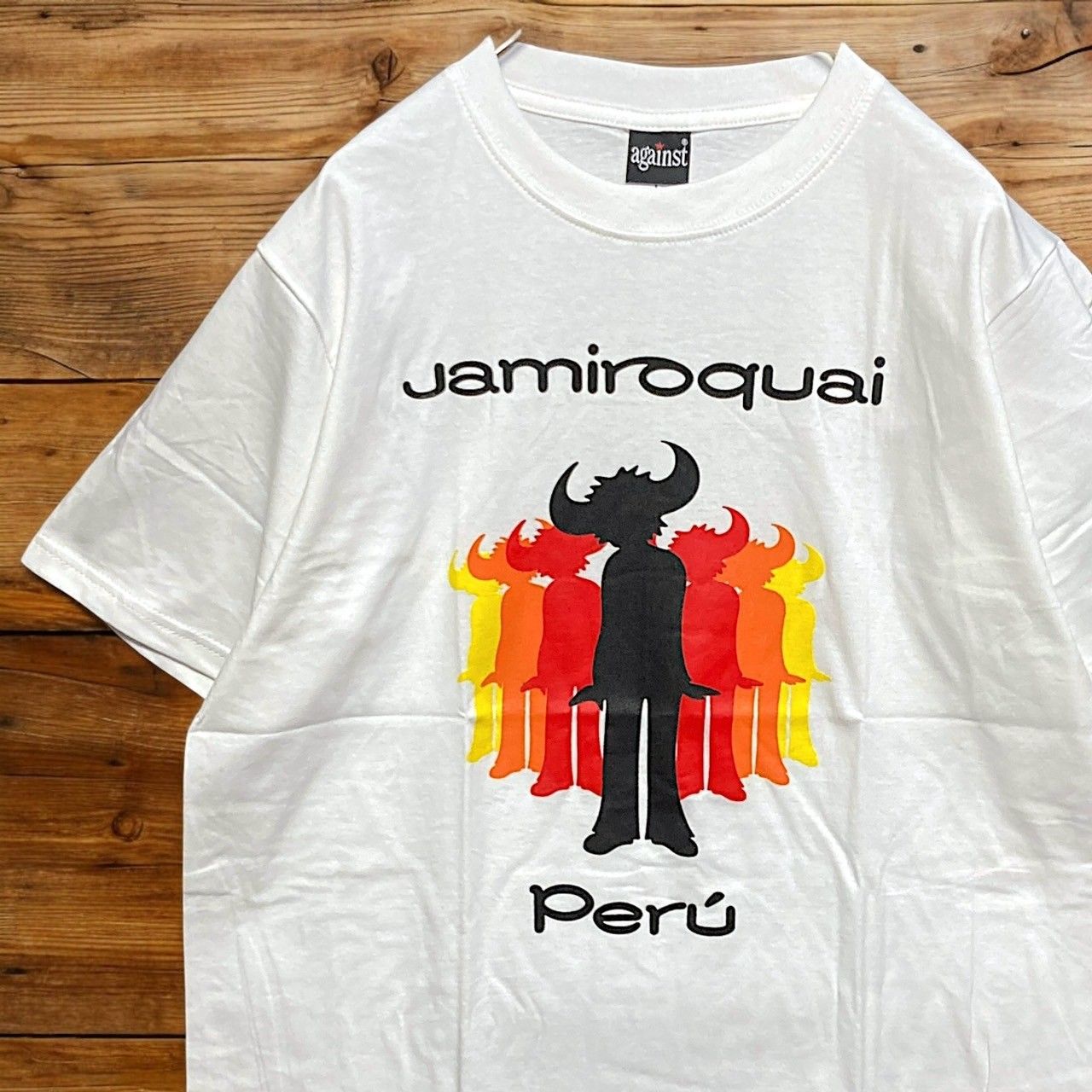 送料無料商品 |  公式 オンライン ジャミロクワイ バンド ティーシャツ tee Tシャツ 白 jamiroquai ミュージシャン