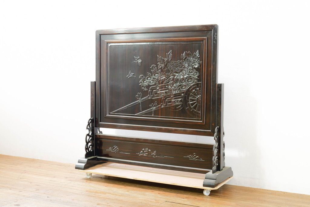 ✨オールドカリモク ダイニングチェア コロニアル キャスター付き ④