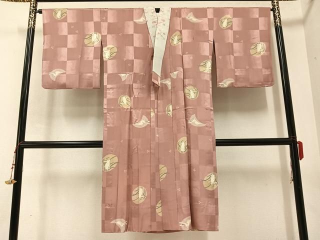 平和屋着物●長襦袢 無双仕立て 月 兎 半衿刺繍 正絹 AABB5156ph