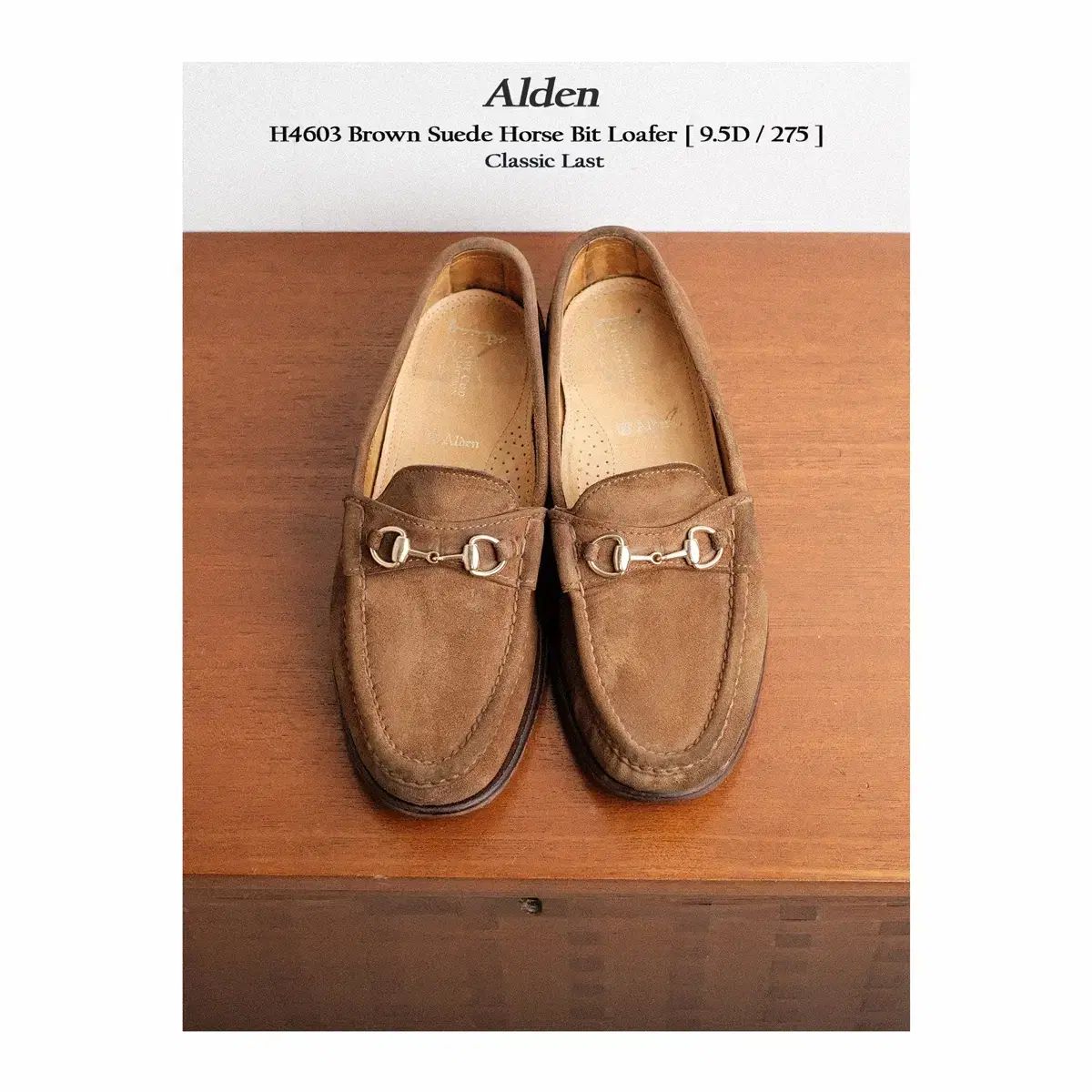 ALDEN オールデン H4603 9 5D 275 サイズ ブラウン スエード ホースビット ローファー