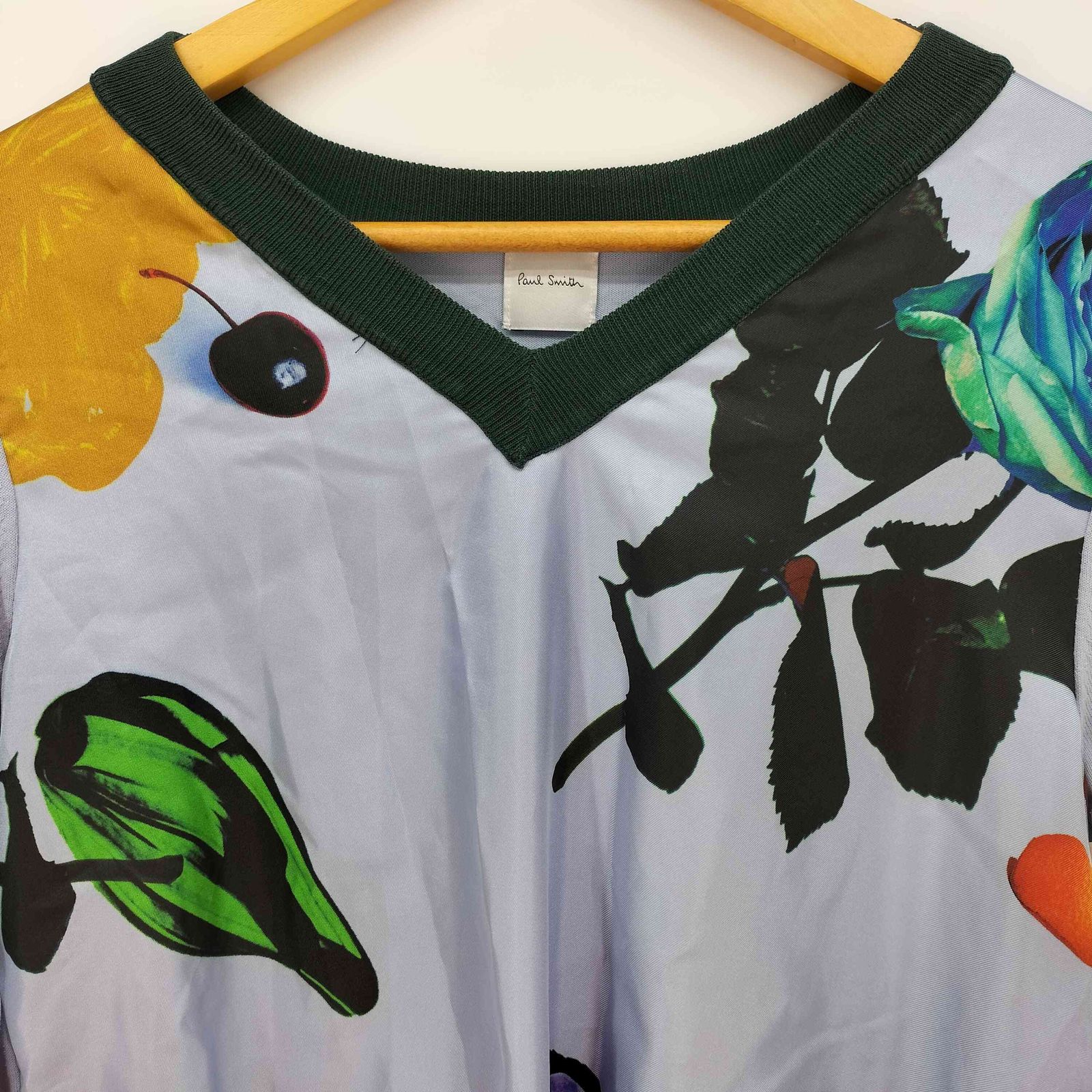 ポールスミス Paul Smith 素材切替 花柄 Vネック トップス レディース 