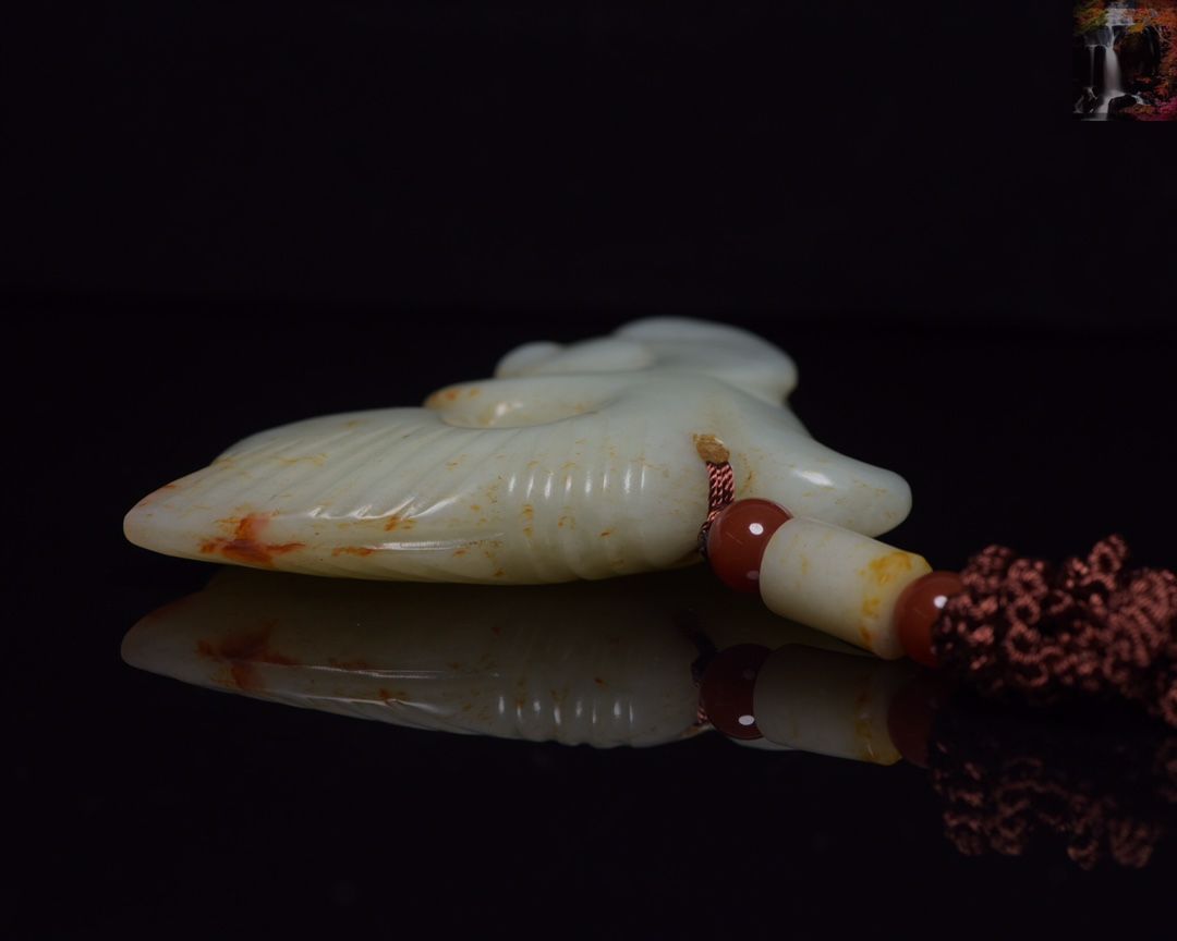 旧家蔵出し 和田玉細密彫 高古件 透空彫 玉豬龍 根付 置物 賞物