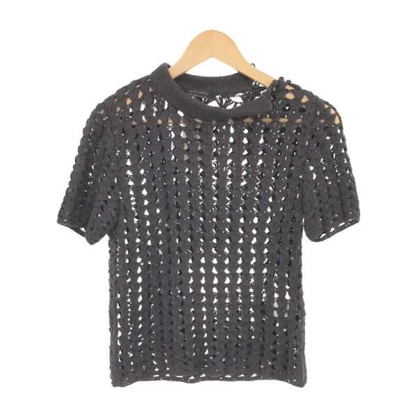 ALLSAINTSオールセインツスパンコールニットカットソーパープルF 