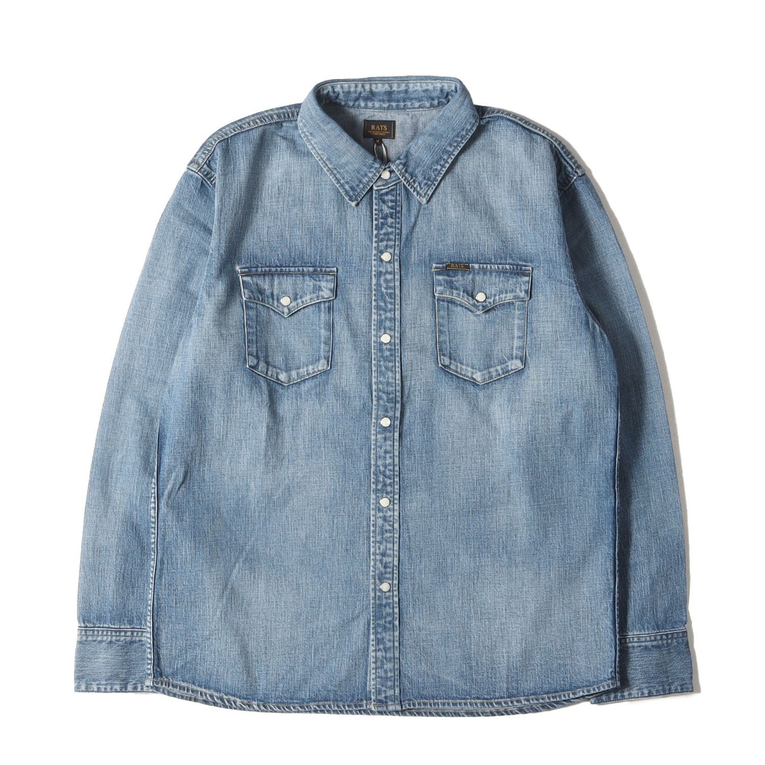 新品 RATS ラッツ シャツ サイズ:M 24SS ヴィンテージ加工 ウエスタン デニムシャツ (DENIM SHIRT) インディゴ トップス カジュアルシャツ 長袖【メンズ】