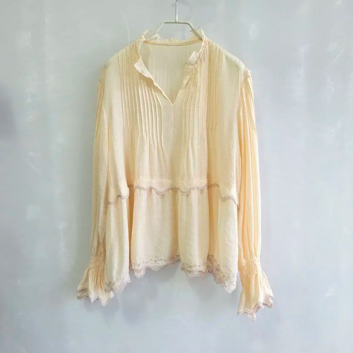 TIME タイム The HANDSOME シャーリング レース ブラウス レディース