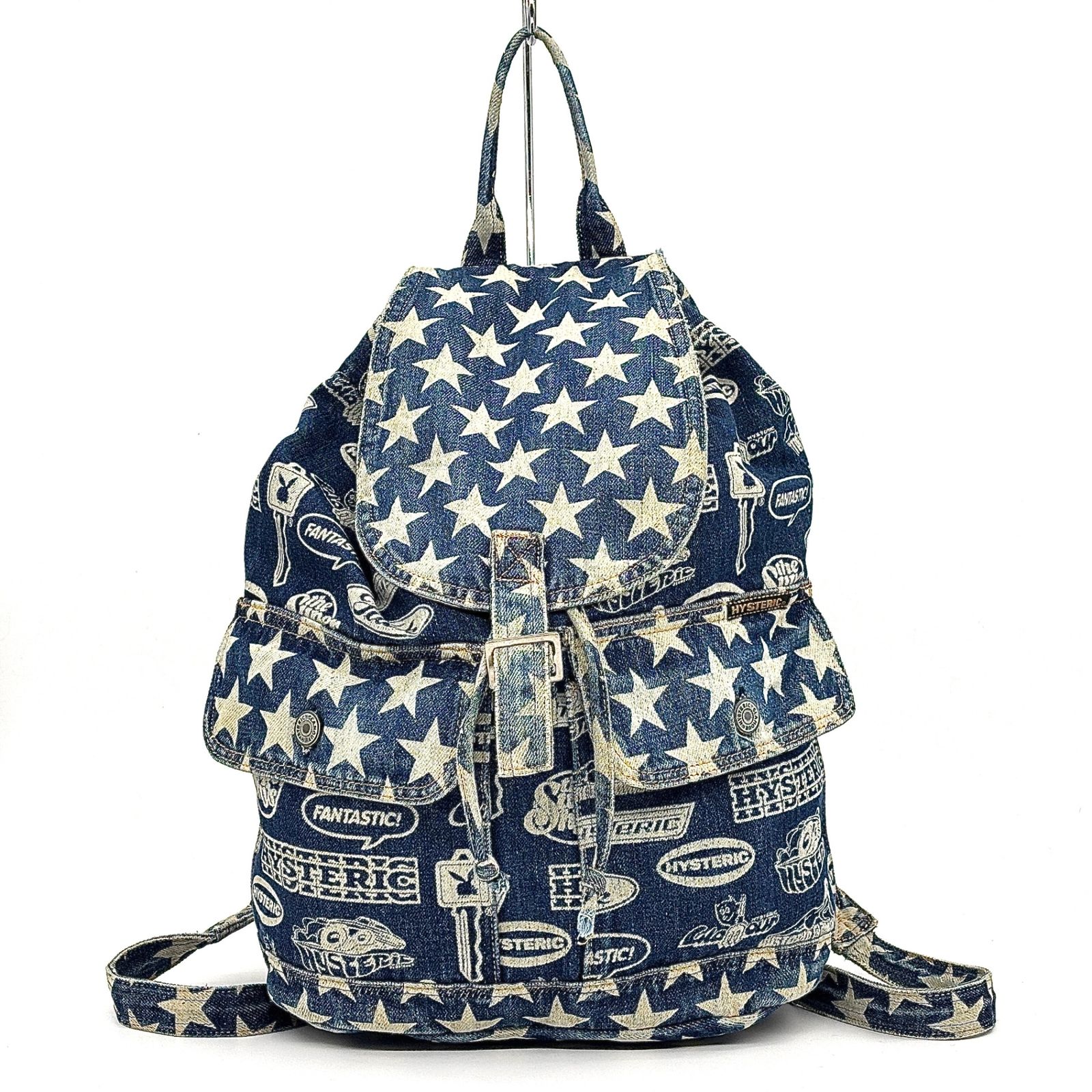 星×ロゴで個性爆発✨】 HYSTERIC GLAMOUR リュック 巾着 デニム
