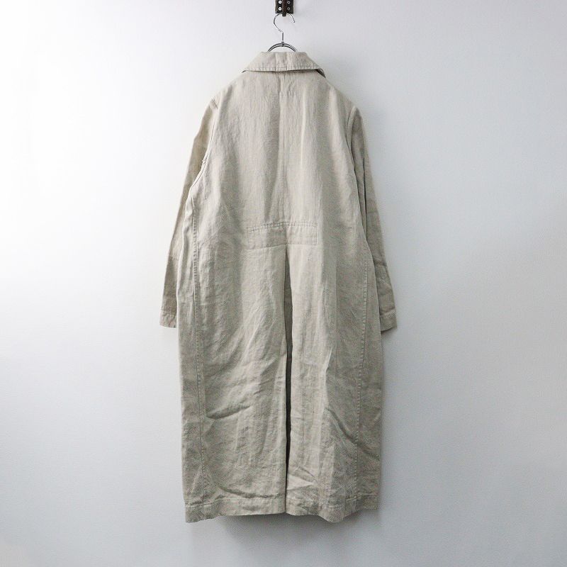 美品　Veritecoeurヴェリテクール　ストライプリネンロングコート　羽織り Veritecoeur (ヴェリテクール) ロングコート