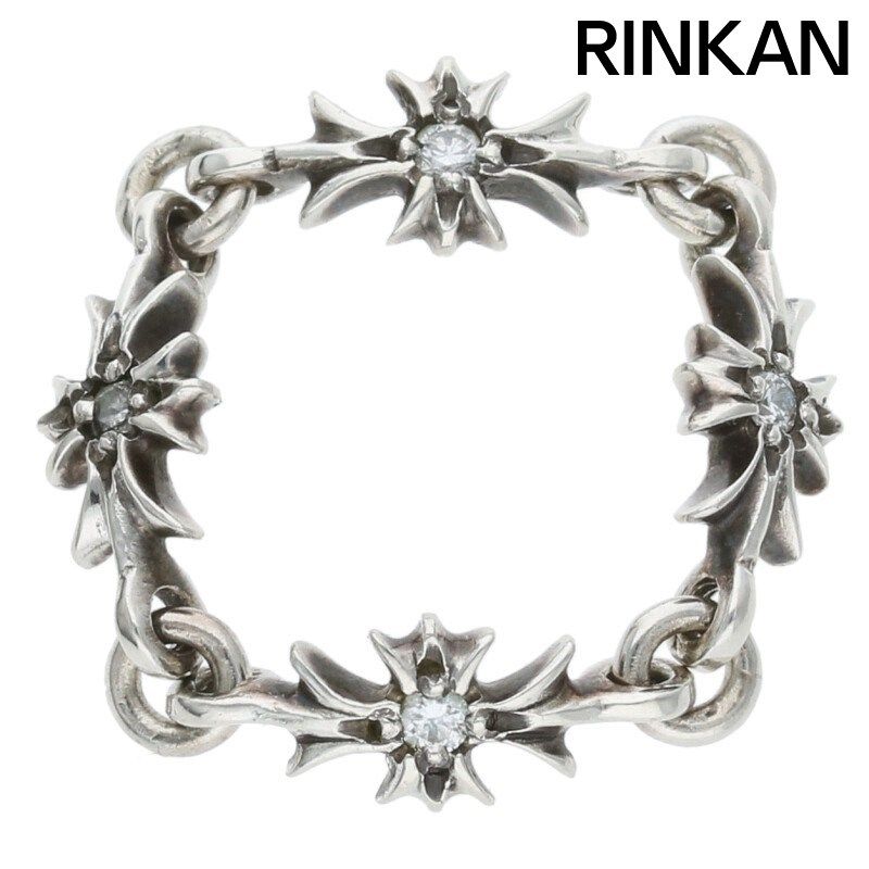 クロムハーツ  RING TNY E CH PLS DIA/タイニーECHプラス ダイヤ/シルバーリング メンズ 11号