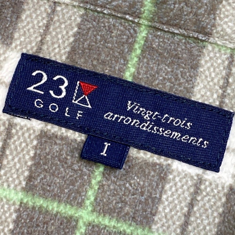 サイズ：1 23区GOLF ニジュウサンクゴルフ  長袖 ポロシャツ チェック柄 グレー系 [240101430361] ゴルフウェア レディース ストスト サイズ：1 23区GOLF ニジュウサンクゴルフ 長袖 ポロシャツ
