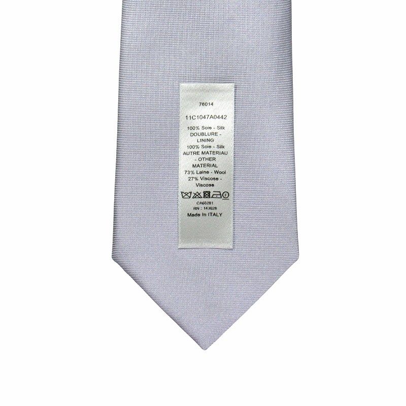 【希少】DIOR ディオール　ネクタイ　刺繍　ブルー　ナロータイ　光沢　CDロゴ 未使用品 22aw ディオール DIOR ドッグ ロゴ 刺繍 ナロータイ ネクタイ