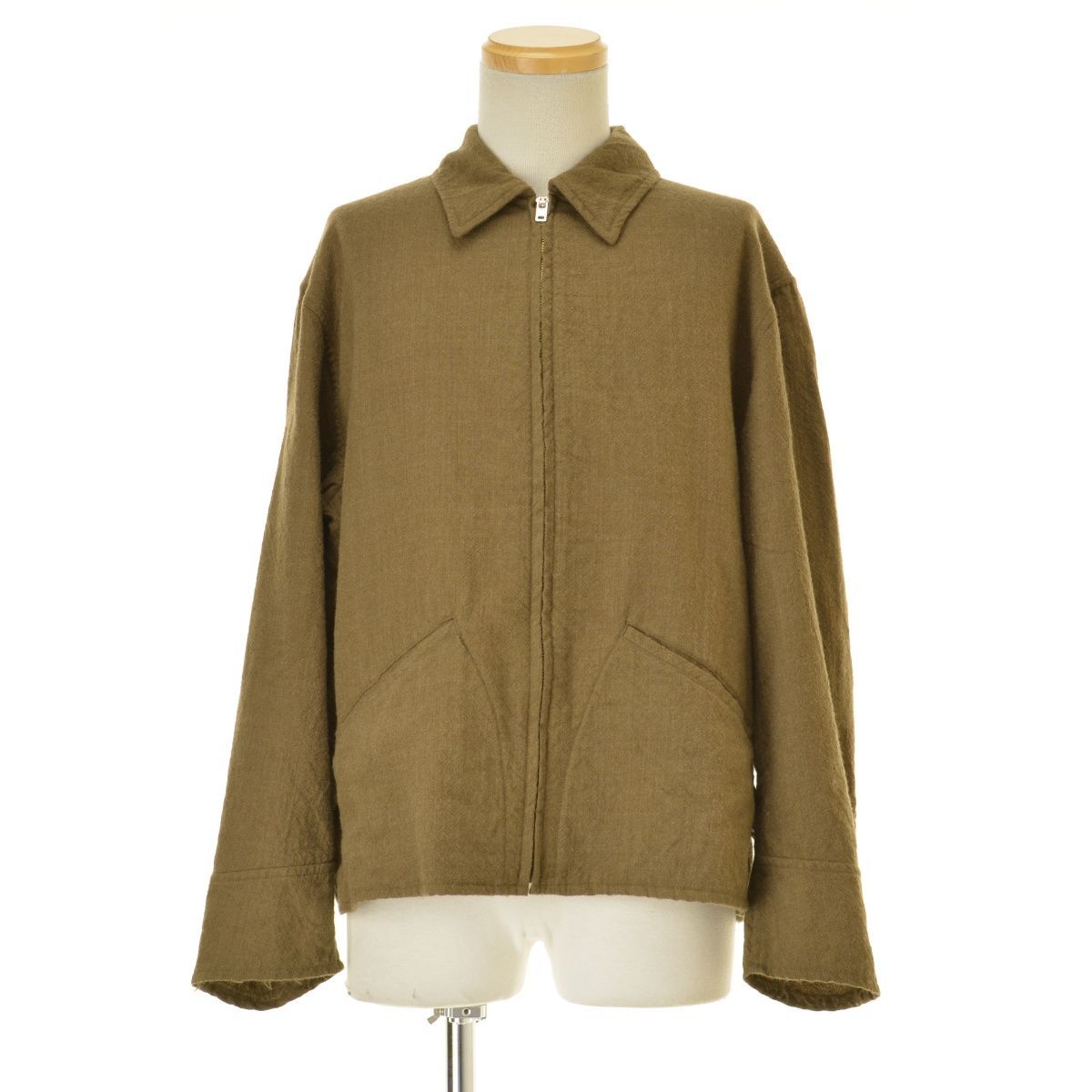 COMOLI】23AW Y03-01013 KHAKI 縮絨ウール ジップショートジャケット ...