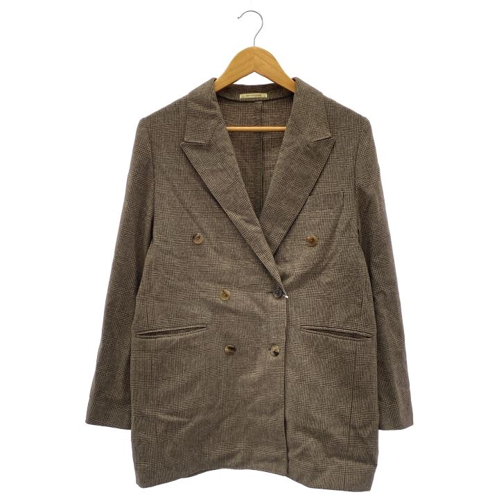 COUTURE D'ADAM (クチュールドアダム) 21AW-EXF.FW OVERSIZED DOUBLE JK GLENCHECK ジャケット レディース ブラウン 38