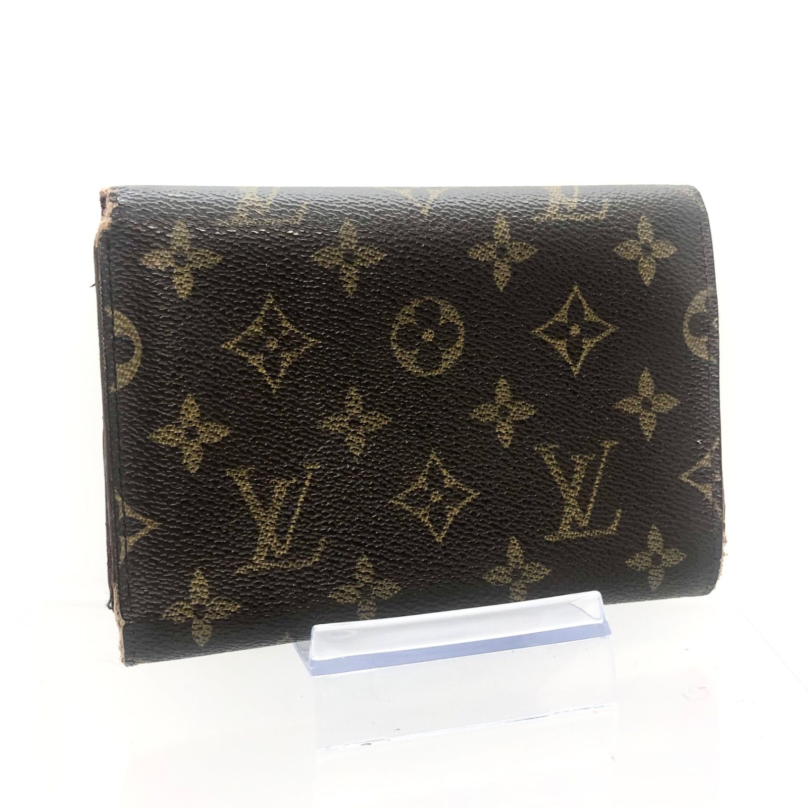 ルイヴィトン 長財布 モノグラム エテュイ 三つ折り パスケース 付き