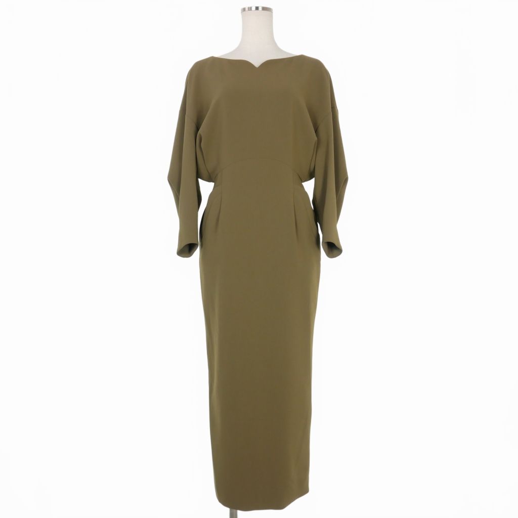 マメクロゴウチ Mame Kurogouchi 22AW Curved Line Neck Dress カーブ 