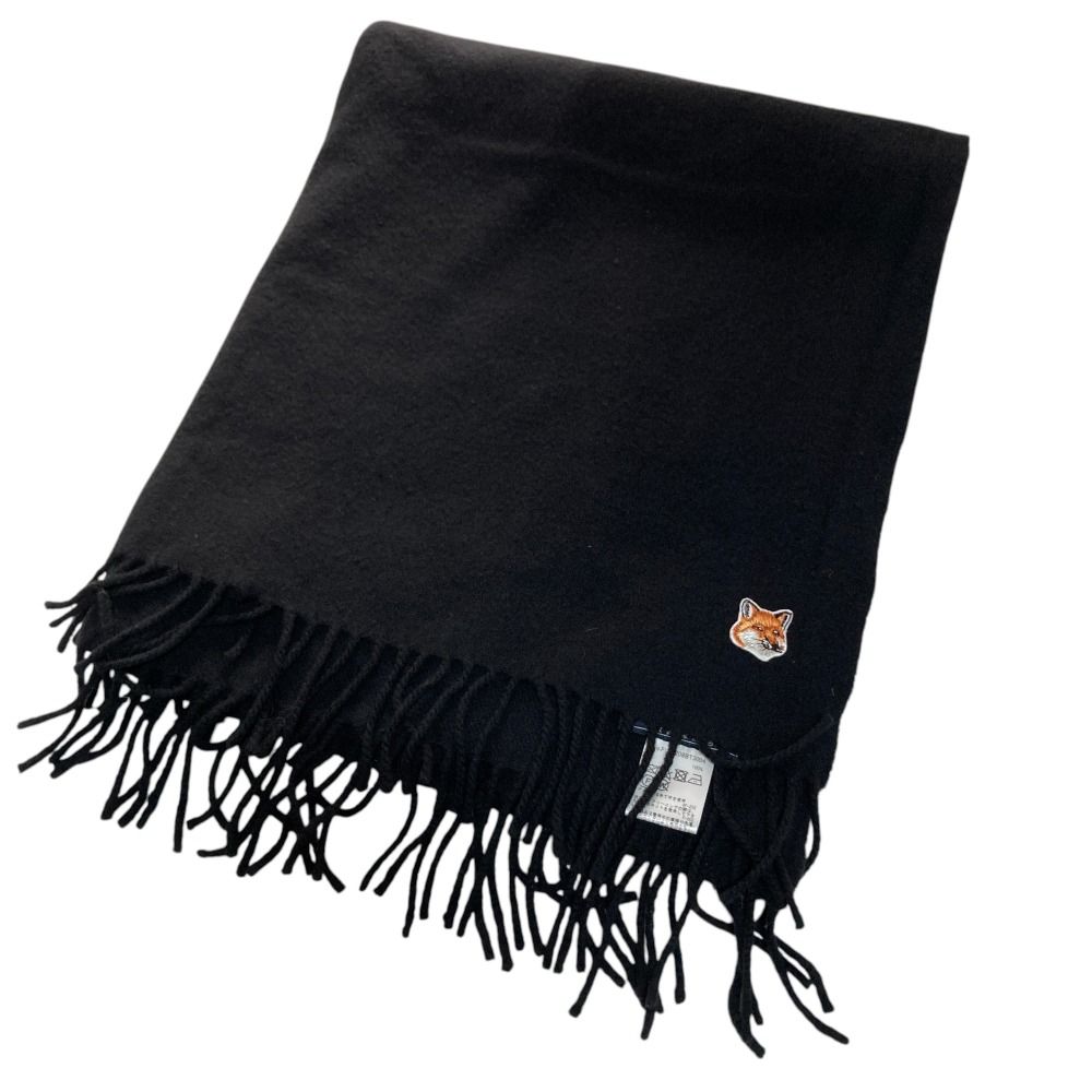 美品 MAISON KITSUNE メゾンキツネ SMALL FOX HEAD WOOL SCARF
