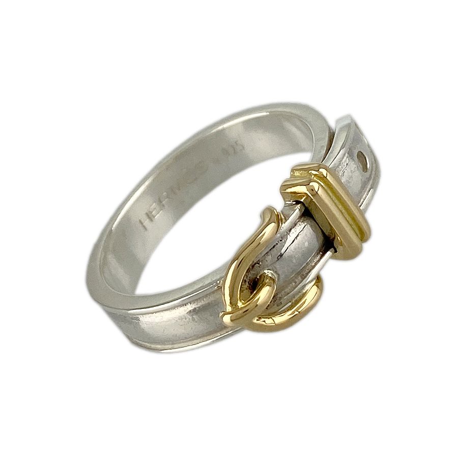 エルメス HERMES リング Sv925 K18YG 13号(53) ベルトモチーフ サン