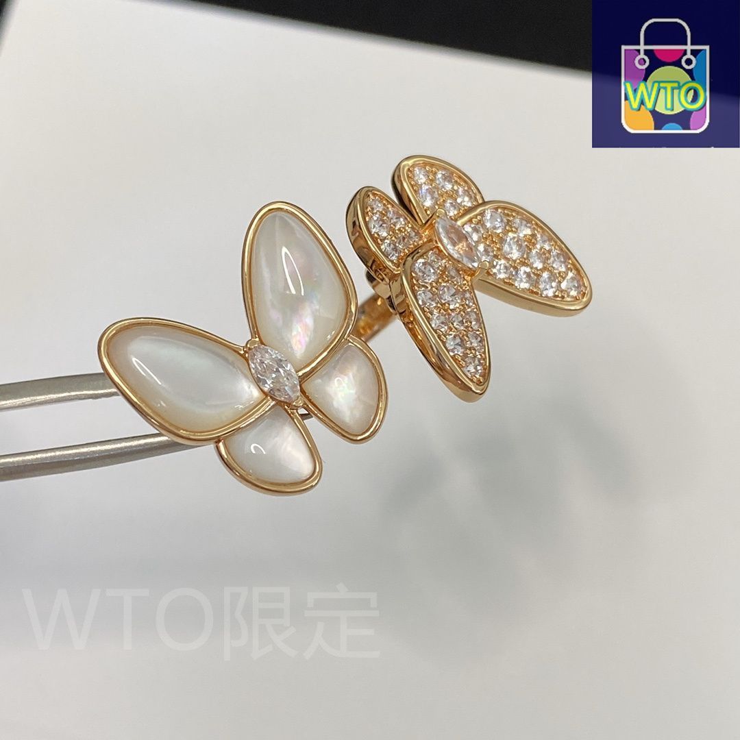 Van Cleef - Arpels バタフライ オープンリング - ツー バタフライ ヴァン クリーフ - アーペル レディースジュエリー｜ ｜ -WTO輸入1 SIROKUMA-CORPORATION_COM