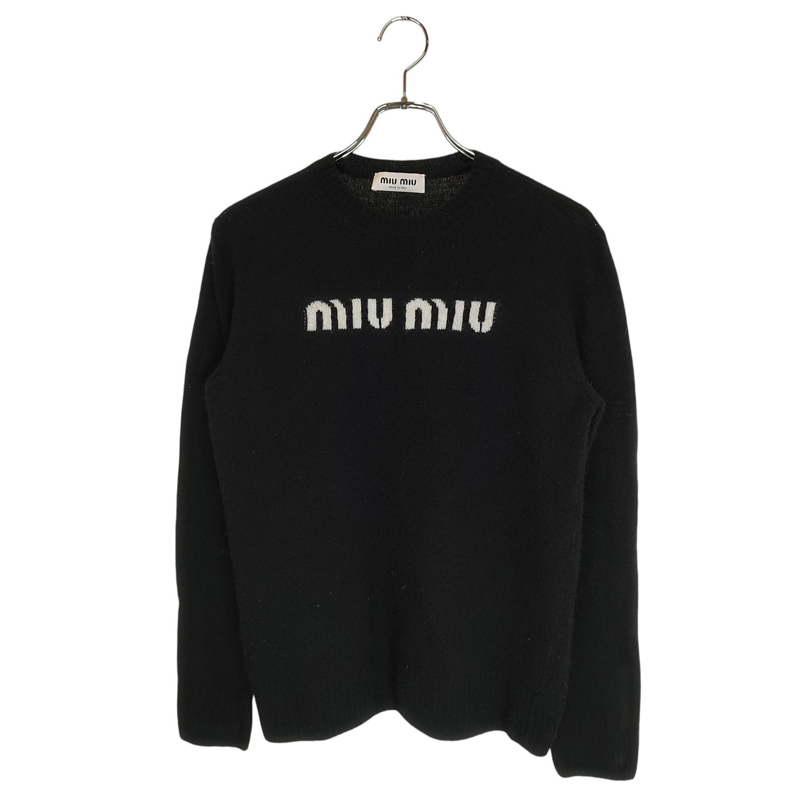 MIU MIU ミュウミュウ カシミア 長袖 ニット AMA2 2024 436 MMl808 S232 13K1 38 ブラック レディース MIU MIU ミュウミュウ カシミア 長袖 ニット AMA2 2024 436 MMl808