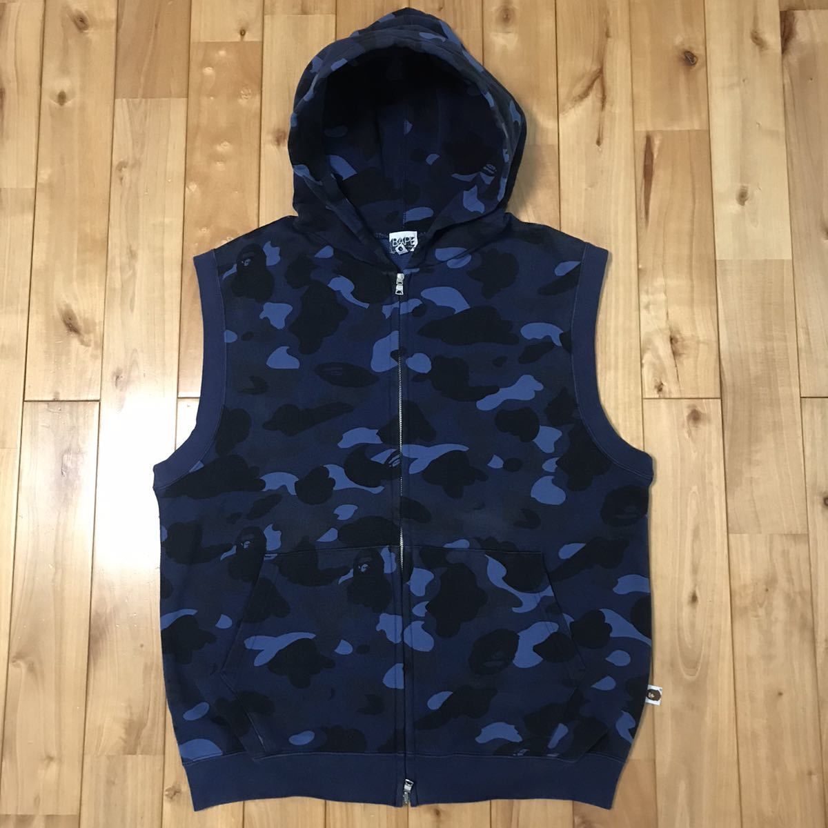 BAPE blue camo パーカー ベスト ベイプ ape エイプ 迷彩 - メルカリ