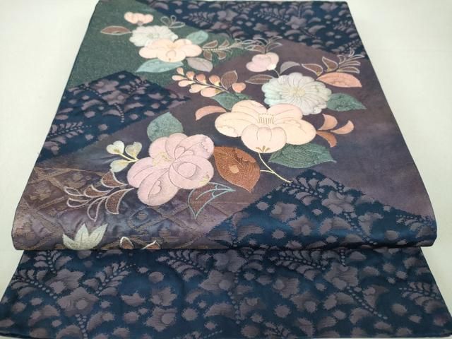 平和屋着物●太鼓柄袋帯　総刺繍　辻が花　金糸　正絹　逸品　DAAU5894ps 平和屋着物○太鼓柄袋帯 総刺繍 辻が花 金糸 正絹 逸品 DAAU5894ps