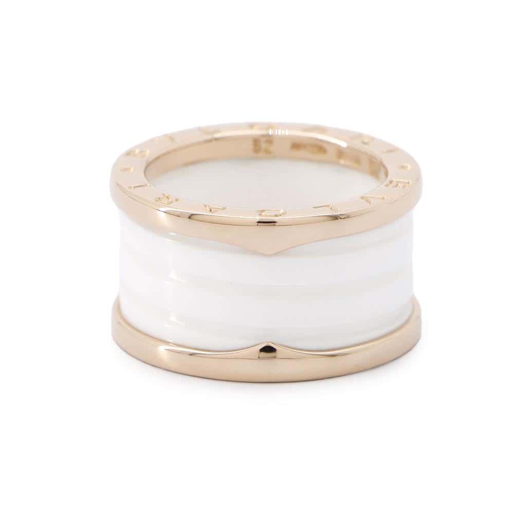 ブルガリ　リング　５２号 ブルガリ B-ZEROリング サイズS #52 メンズ レディース WG 8.1g 指輪 A