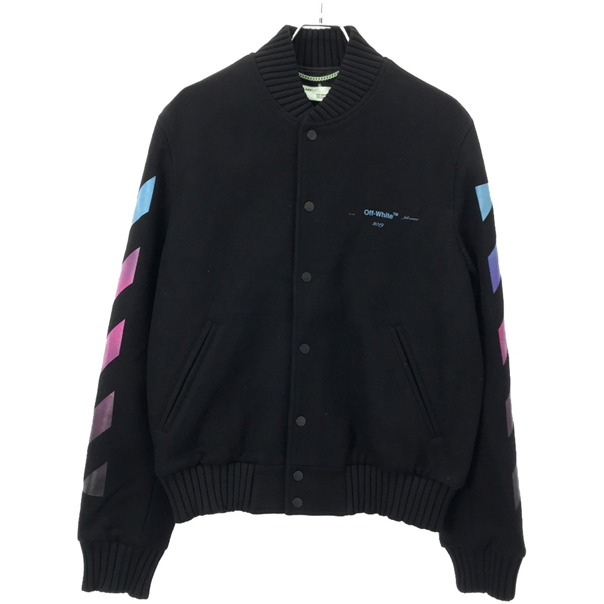 OFF-WHITE オフホワイト グラデーションスタジアムジャケット ブラック