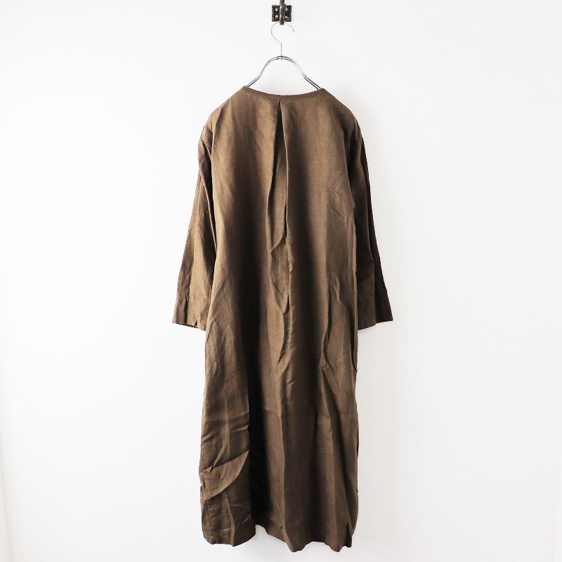 パレスパレス　リネンワンピース パラスパレス Pal'las Palace リネン キーネックワンピース 2/ブラウン