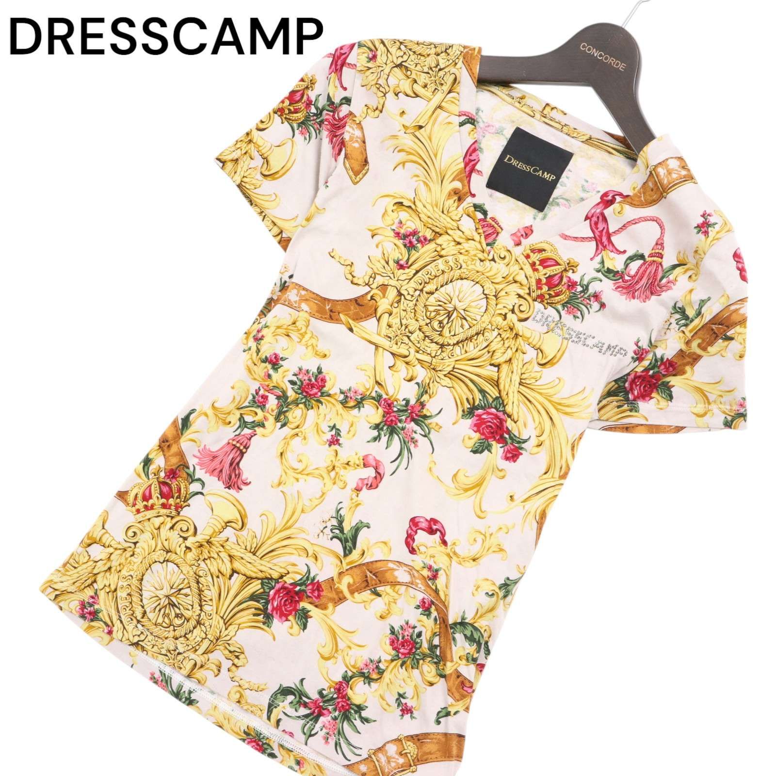 DRESSCAMP ドレスキャンプ 春夏 ラインストーン ロゴ バロック 総柄 