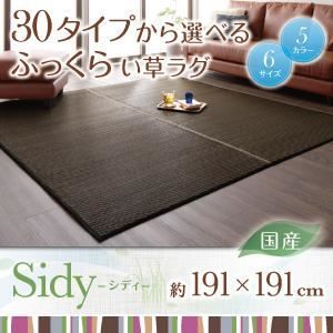 ラグマット 191×191cm Sidy ライトブラウン 30タイプから選べる国産ふっくらい草ラグ Sidy シディ 代引不可