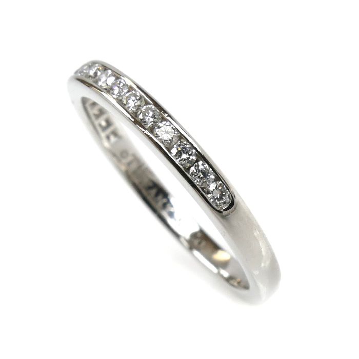 TIFFANY-Co. ティファニー Pt950プラチナ ハーフエタニティ リング 指輪 ダイヤモンド 10号 3.0g レディース