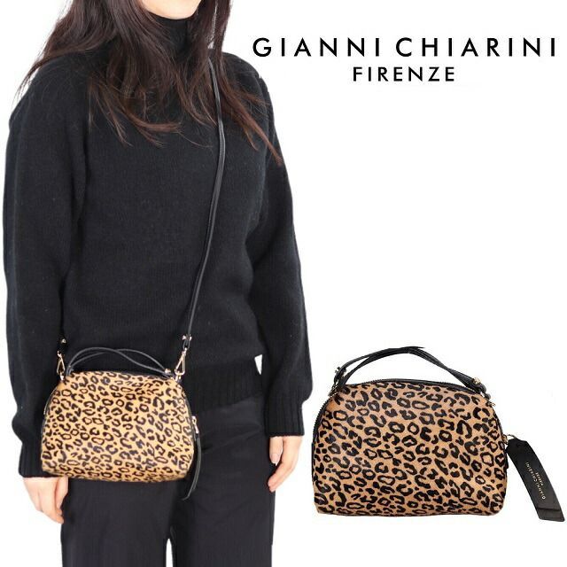 ジャンニキャリーニ gianni chiarini alifa BS 8255 MCRLEO CAMMELLOショルダーバッグ アニマル柄 ヒョウ柄 レオパード ハンドバッグ 鞄 レディース イタリア