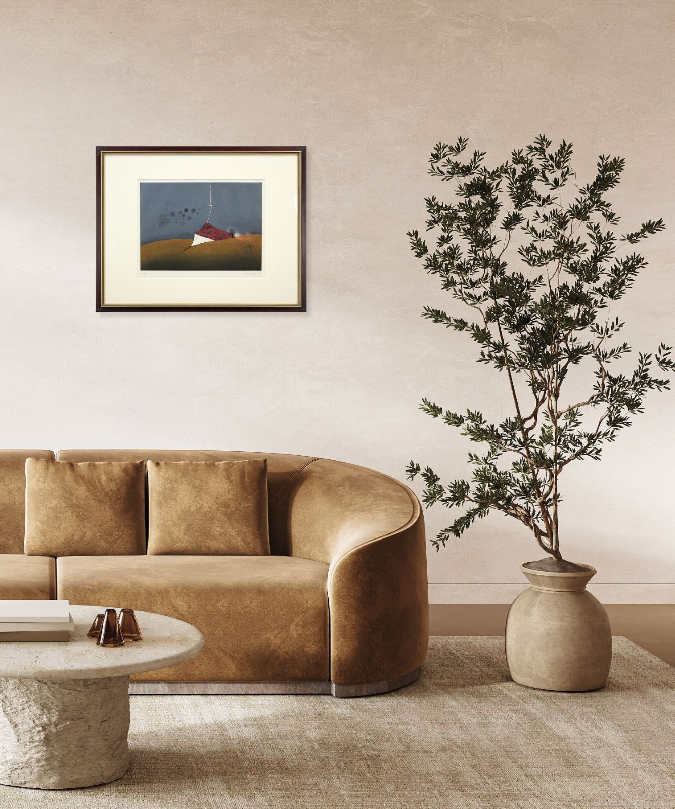 三岸黄太郎 雷がおちた エッチング 絵画