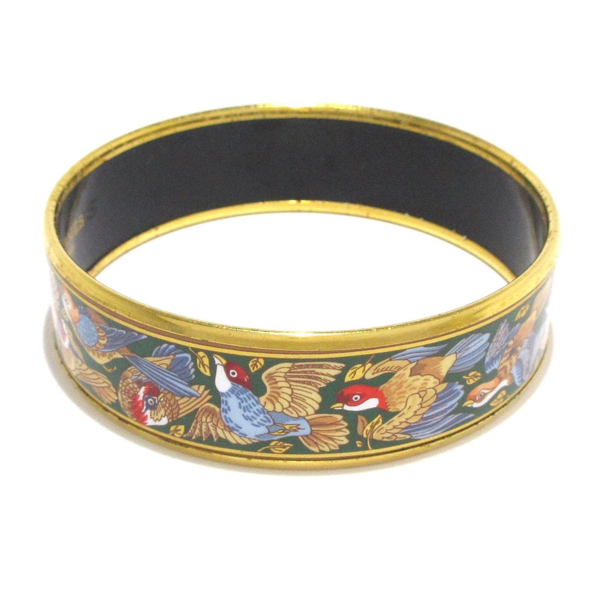 HERMES エルメス バングル エマイユ グリーン×ゴールド×マルチ