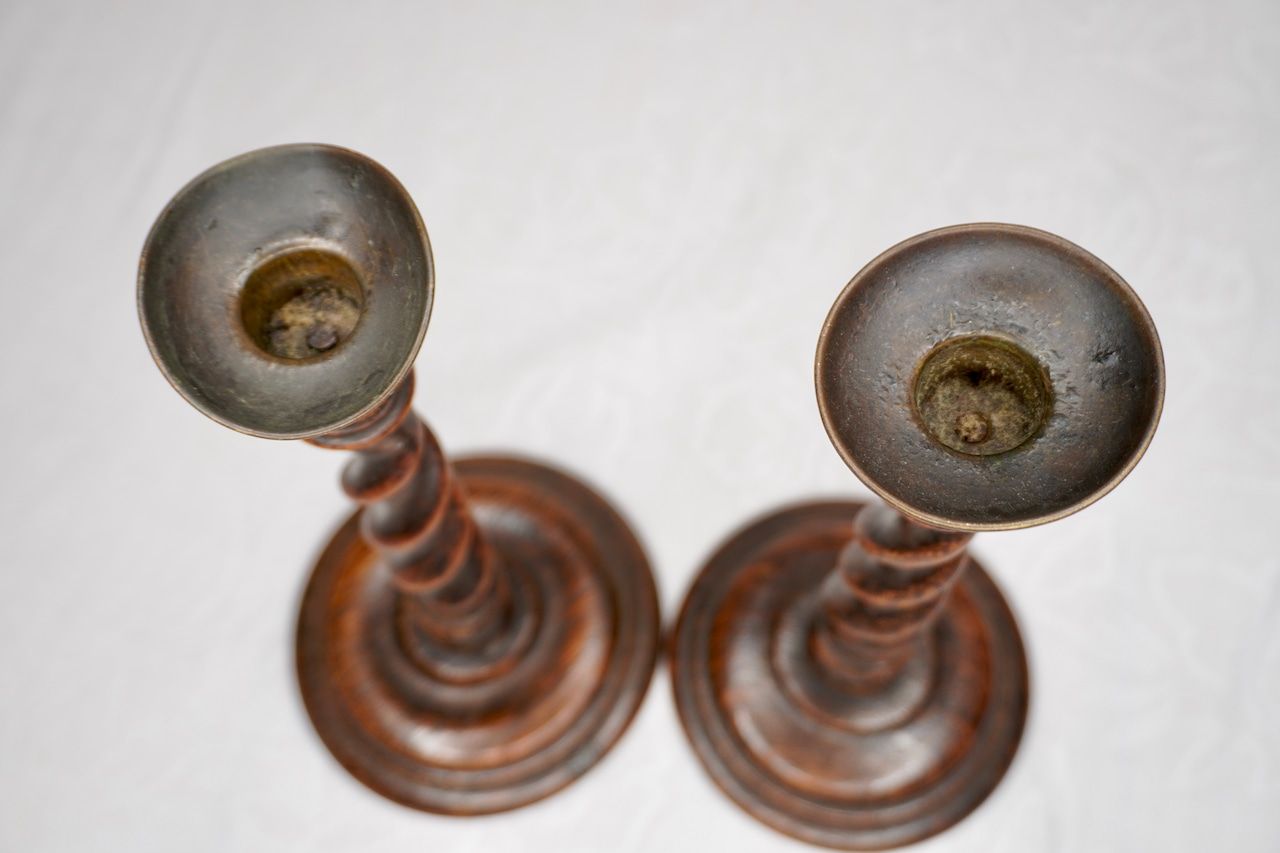 イギリス アンティーク 木製キャンドルホルダー 2個セット② イギリス アンティーク 木製キャンドルホルダー 2個セット イギリス